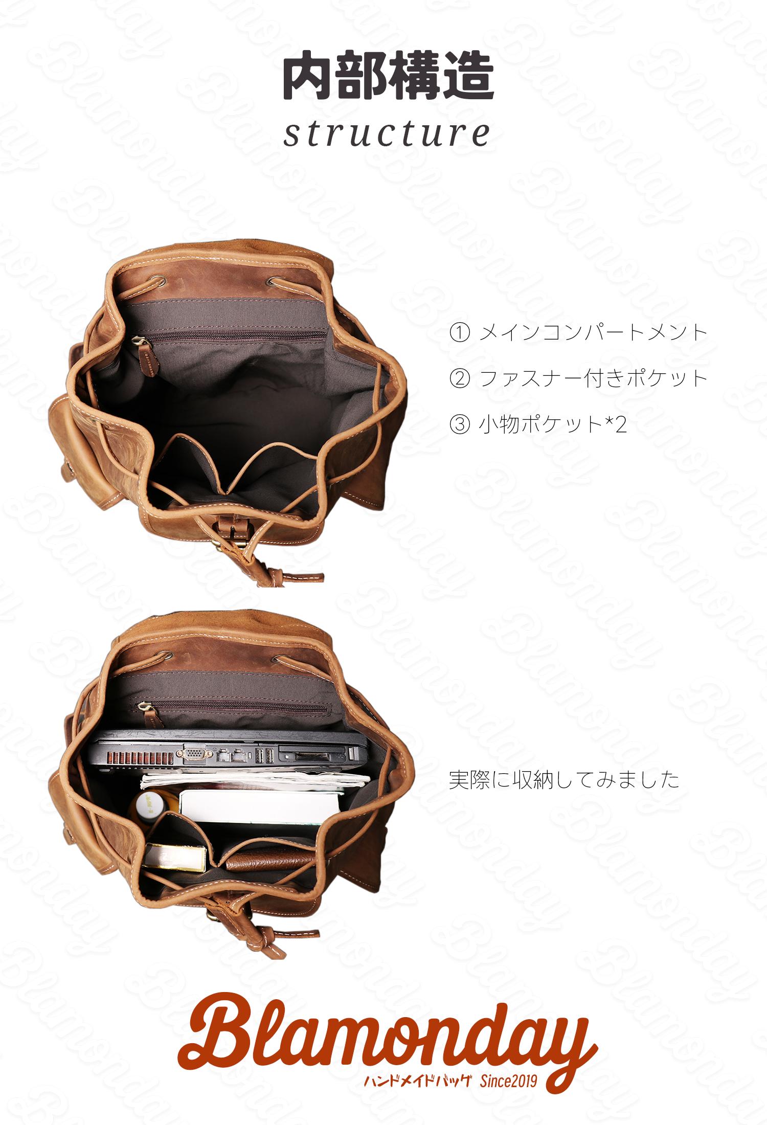 本革リュック メンズ 大容量 レトロ 通勤通学 PC収納 2WAY カジュアル MSZB-005