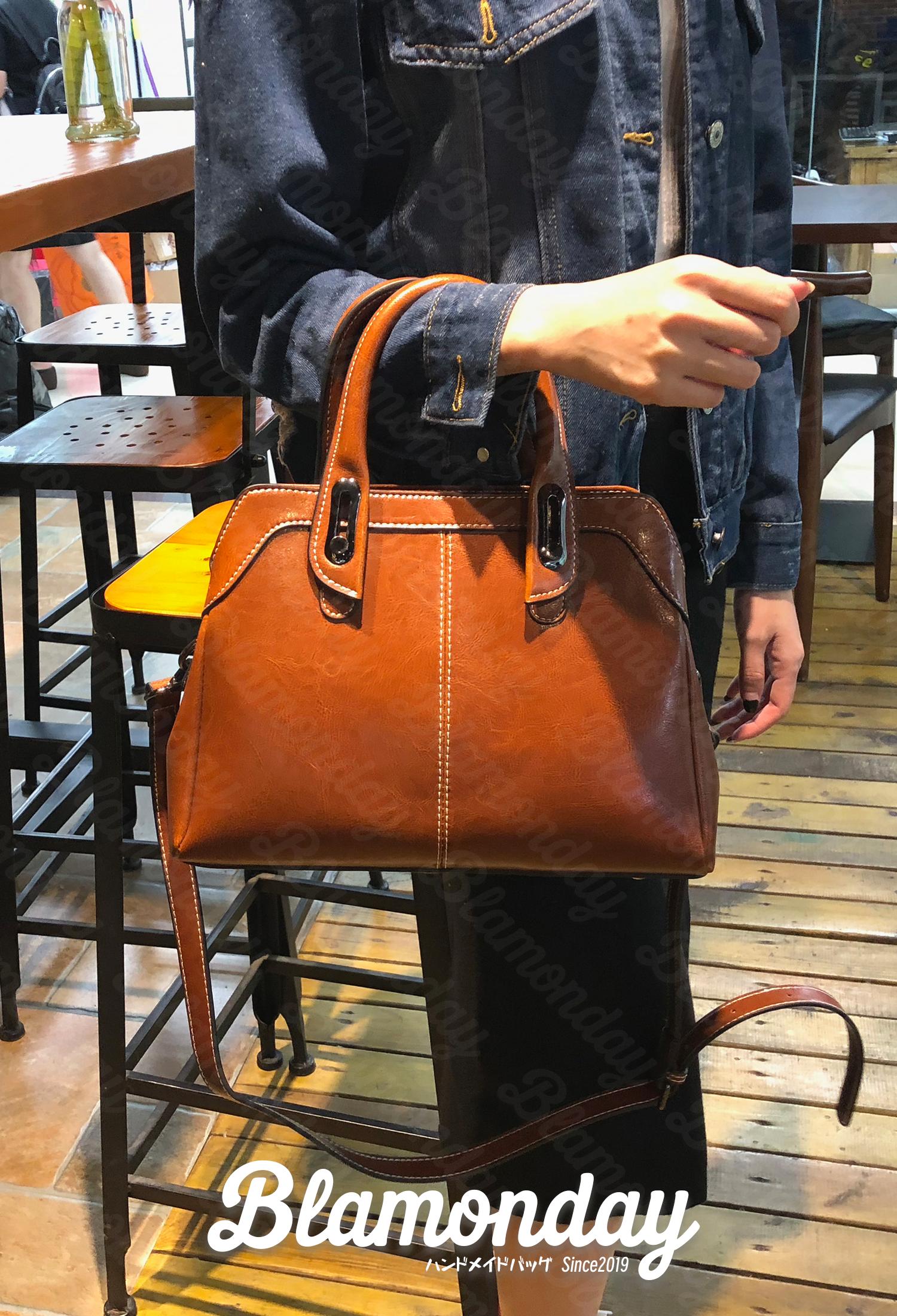 本革トートバッグ 軽量 防水 2WAY ショルダーストラップ付き 無地 オシャレ 韓国風 WTZB-114