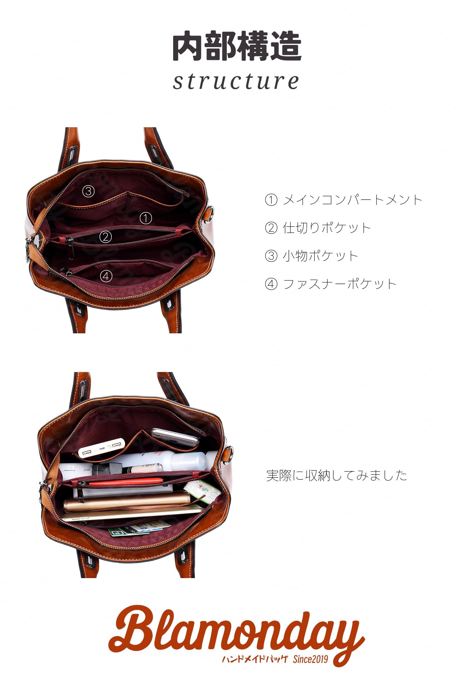 本革トートバッグ 軽量 防水 2WAY ショルダーストラップ付き 無地 オシャレ 韓国風 WTZB-114