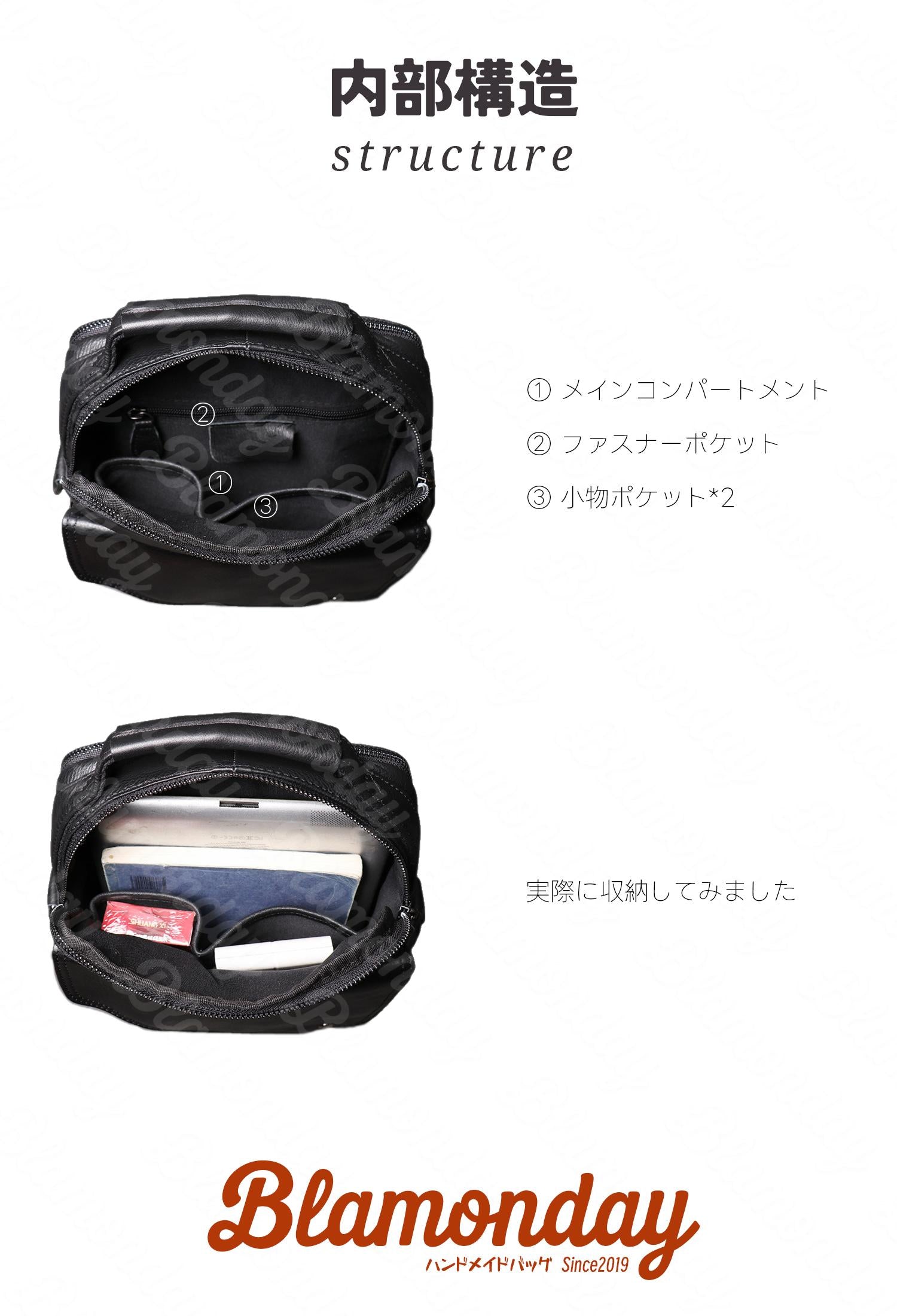 本革ショルダーバッグ 軽量2WAY 小型おしゃれ仕切り付き MDZB-044