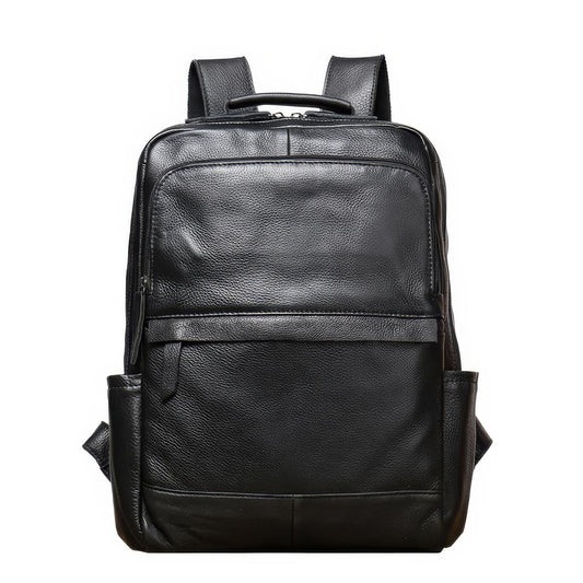 [BLAMONDAY] リュック メンズ 本革 レトロ おしゃれ 大きめ 大容量 ビジネス a4 pc収納 2way ストラップ付き 手提げ 肩掛け 無地 ファスナー 仕切り MSZB-008