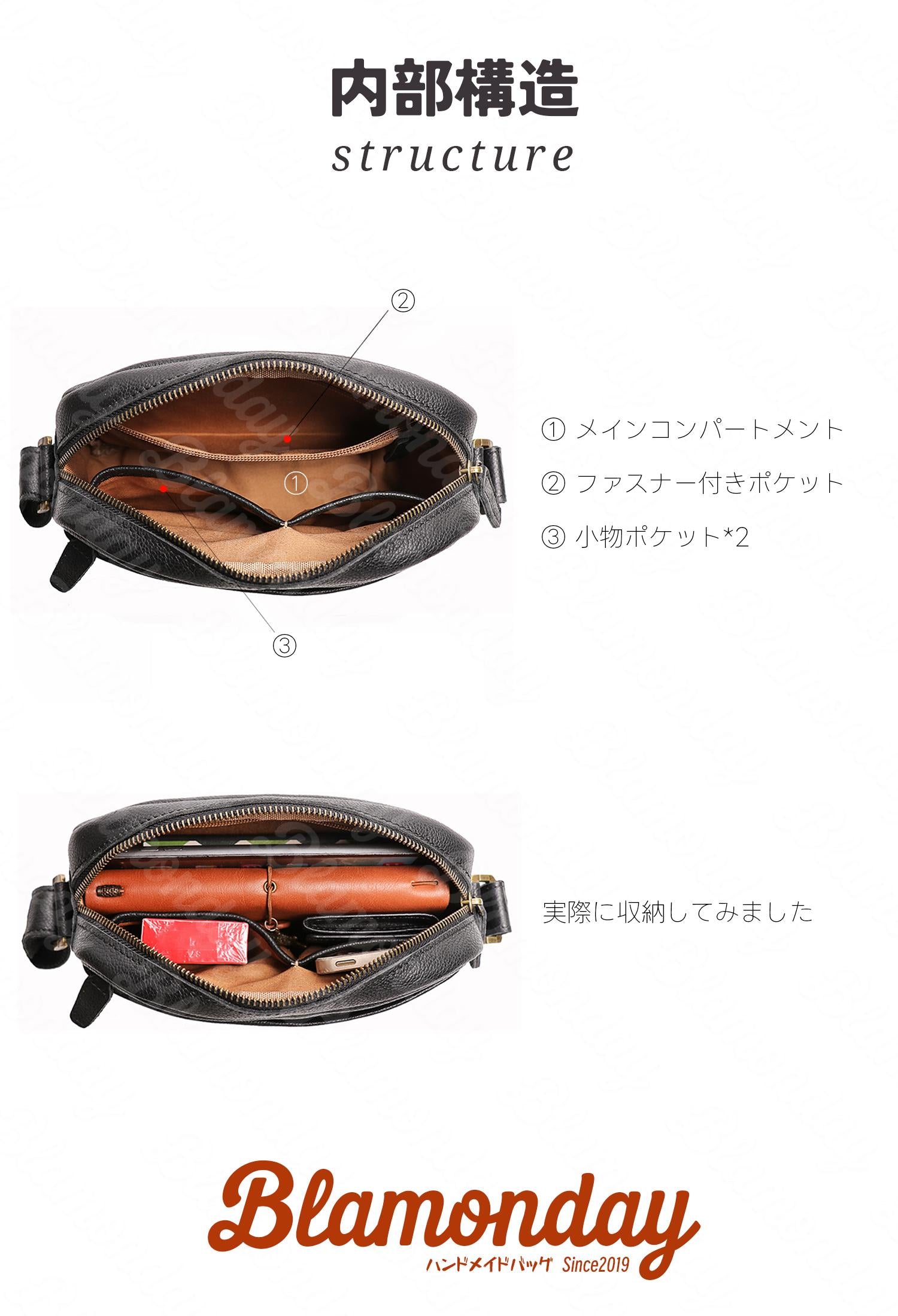 本革ショルダーバッグ 軽量斜めがけ レトロおしゃれ 無地 MDZB-018