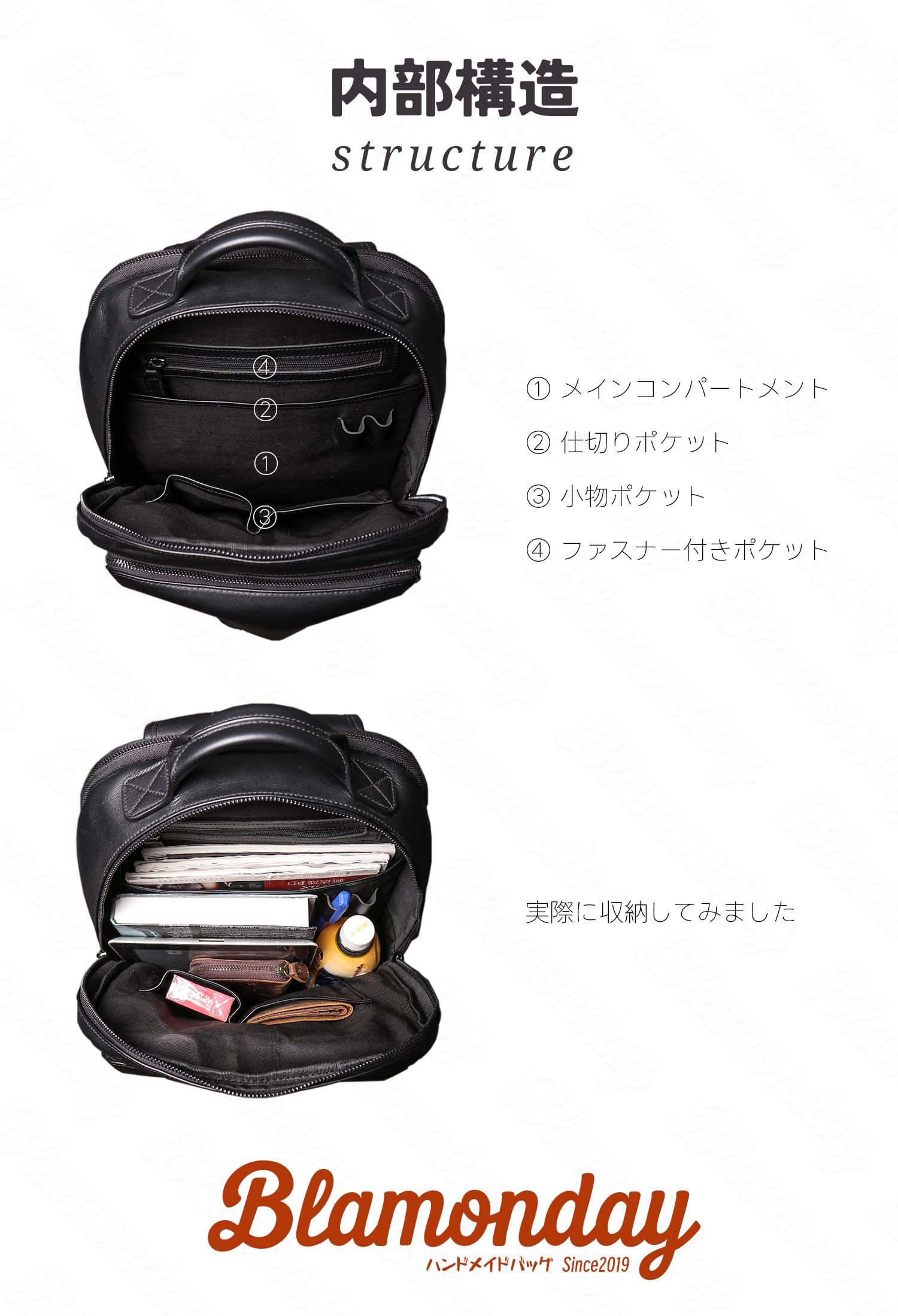 本革リュック 大容量 レトロおしゃれ 2WAY ビジネス A4対応 PC収納 MSZB-011