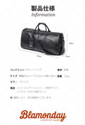 本革ボストンバッグ 大容量 シューズ収納付き 2WAY 横型 通勤旅行 MBZB-007
