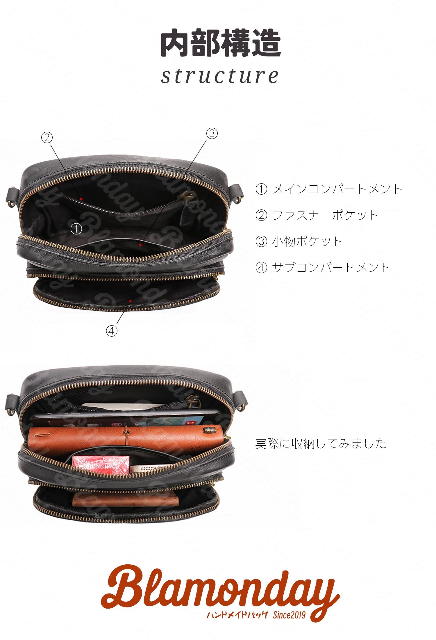 本革ショルダーバッグ 軽量斜めがけ 小型おしゃれ カジュアル無地 旅行アウトドア MDZB-038