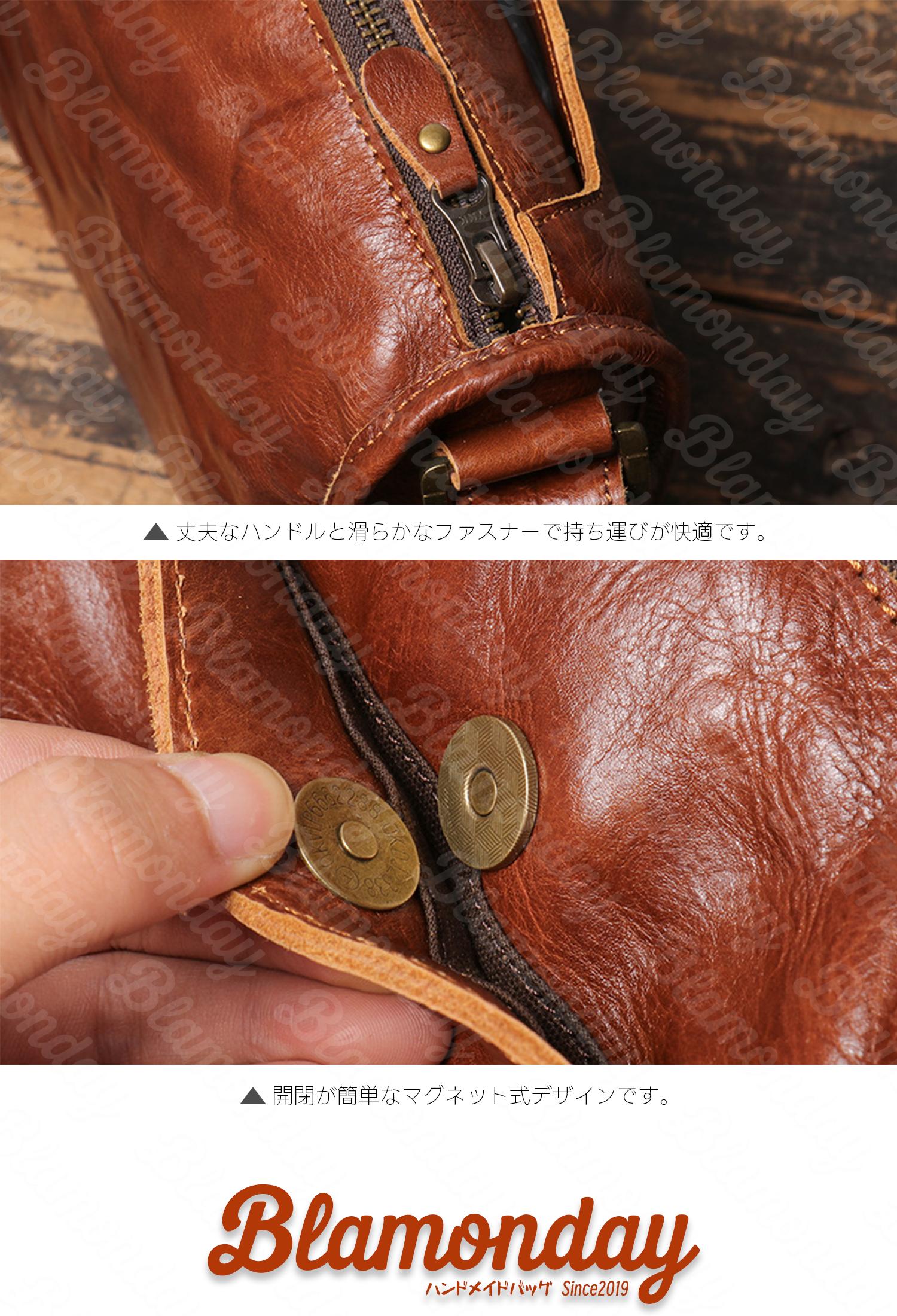 本革ショルダーバッグ 軽量 小型 レトロ カジュアル 斜めがけ マグネット式 MDZB-039
