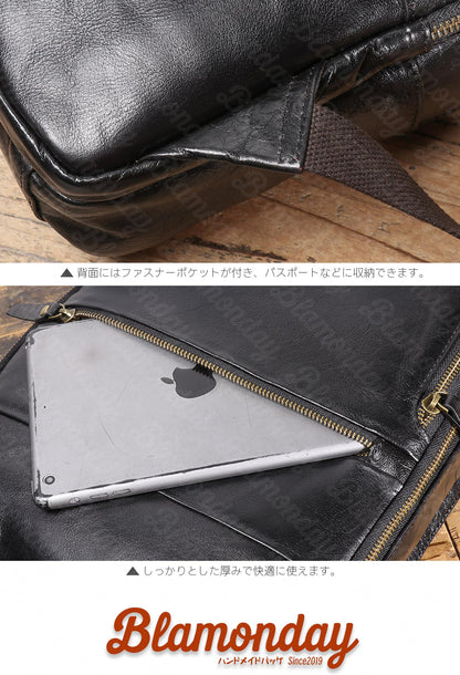 [BLAMONDAY] リュック メンズ 本革 大容量 レトロ キャリオン カジュアル 大きめ 大容量 ビジネス a4 pc収納 2way 手提げ 肩掛け 無地 ファスナー 仕切り 通勤 MSZB-053
