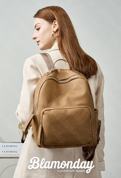 本革リュック 正面背負いモデル着用イメージ